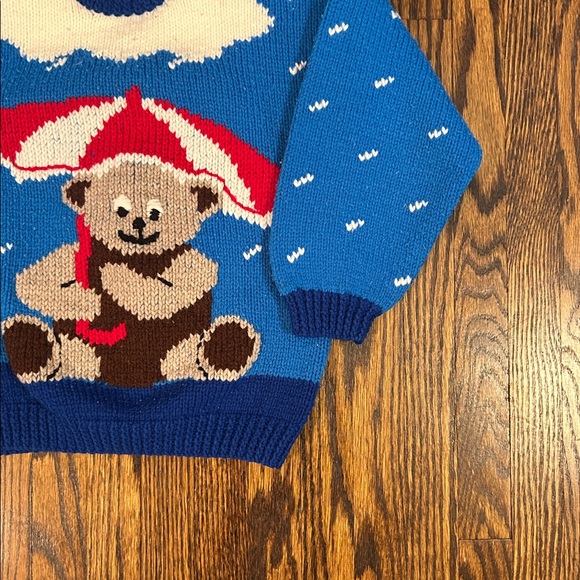 Vintage Homemade Hand Knit Teddy Bear Sweater - Picture 4 of 8